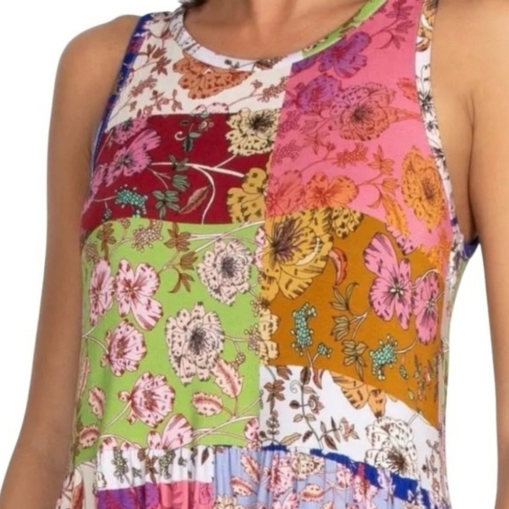 Johnny Was Cosmo Patchwork Tea Length Tank Dress - Picture 8 of 11